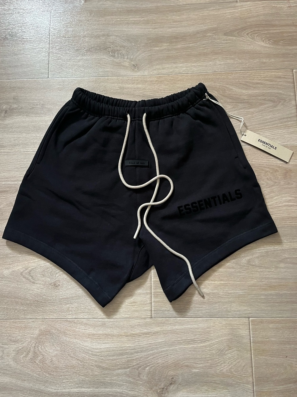 NEW Essentials Fear Of God Jet Black Shorts - Sizes XS, S, M, L, XL